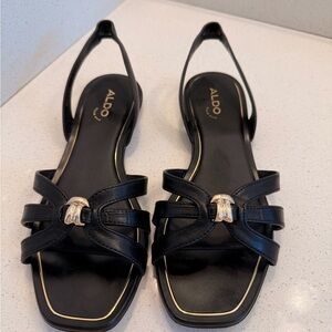 ALDO Pillow Walk Sling back Black Sandals